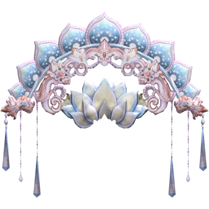 Traditional Lotus Flower Headpiece Blue