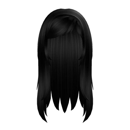 emo side bangs hair - black