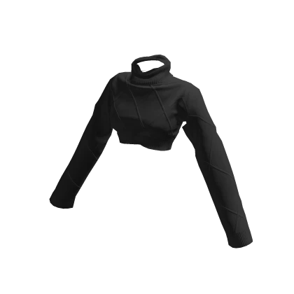 Ultra Cropped 1994 Knit Sweater in Black