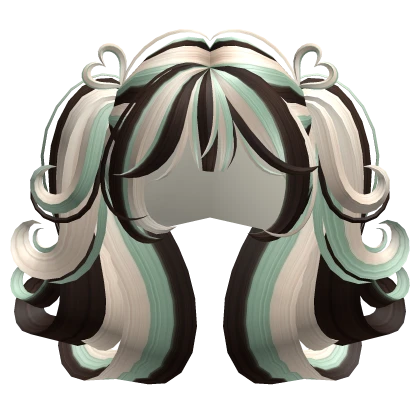 Swirly Short Heart Pigtails (Mint Chocolate Chip)