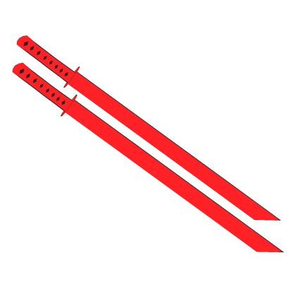 Dual Red Cartoony Katanas (Waist)