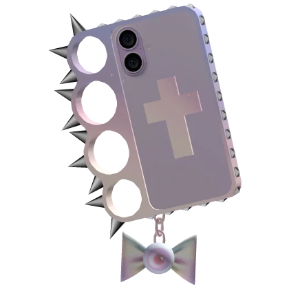 brass knuckle pastel goth studded phone case
