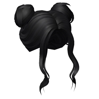 Black Loose Wavy Space Buns