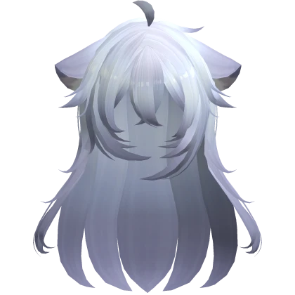 Fluffy Layered Uneven Cat Ears Hair - White Purple