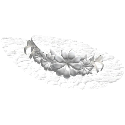 White Lace Flowers Victorian Rococo Edwardian Hat