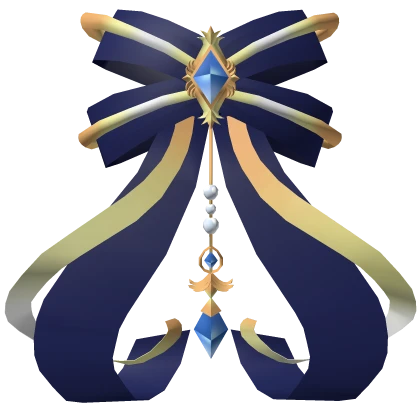 Celestial Whimsy Dark Navy Blue Bow