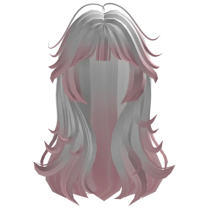 White To Pink Anime Girl Hair