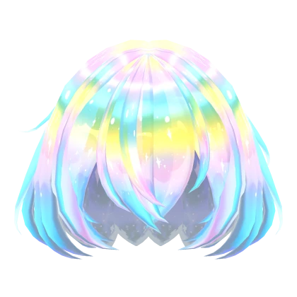 Diamond rainbow white shiny glowing short anime