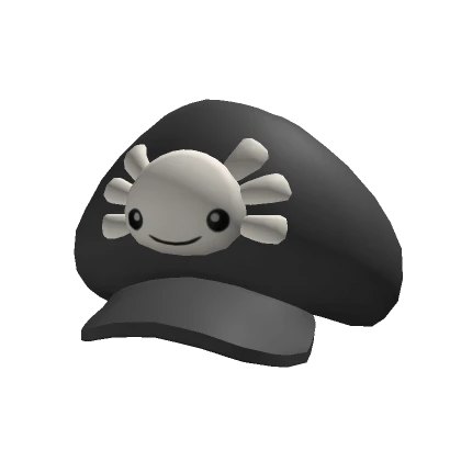 Black Puffy Axolotl Cap