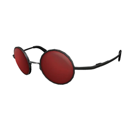 Red Low Round Frame Sunglasses