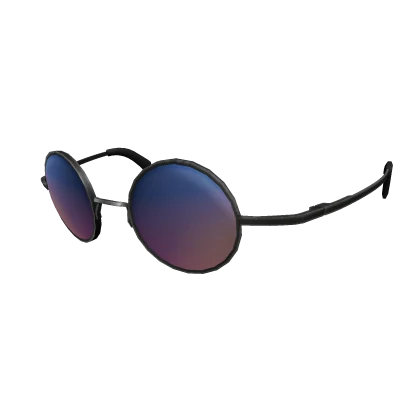 Low Vaporwave Round Frame Sunglasses