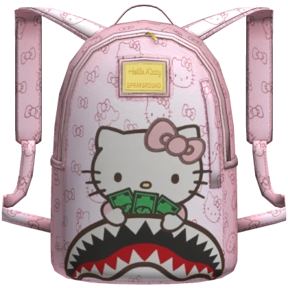 Pink Kitty Shark Backpack 