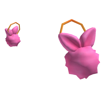 Bunny Puff Pom Earrings Pink