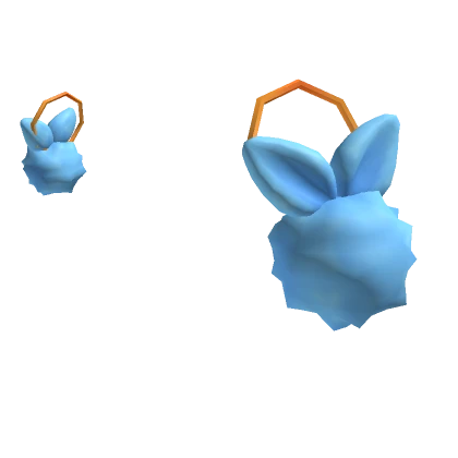 Bunny Puff Pom Earrings Blue