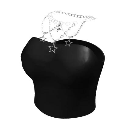 Black Tube Crop Top w/ Necklace