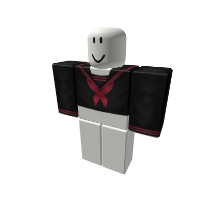 black sailor crop w/ red