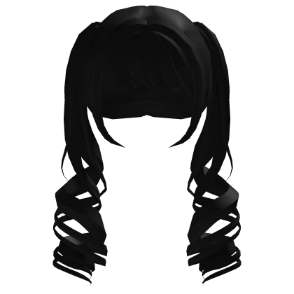 ノ꒰ kawaii black curly dolli pigtails ❤︎ ͡ 𐦯