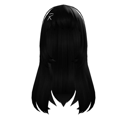 Long Black emo Straight Popular Trendy Girl Hair