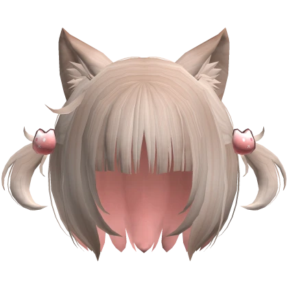 Cute Cat Student Pigtails Hair - Pink Blond Beige