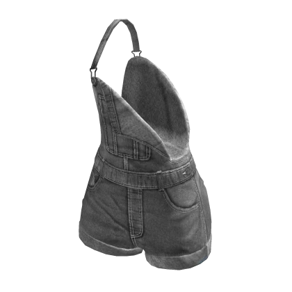 overall shorts off shoulder grey