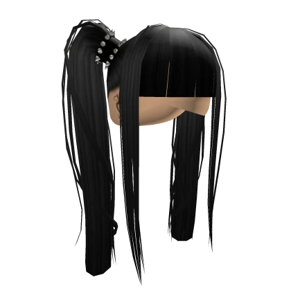 Cute PigTails W/ Bangs [Black]