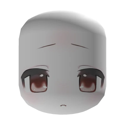 ♡ kawaii anime girl brown eye blank sad chibi mask