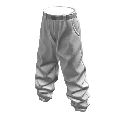 Y2K Baggy Dress Pants – White