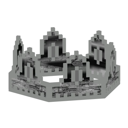 Wavy Grey White Animated Glitch 8-Bit Crown