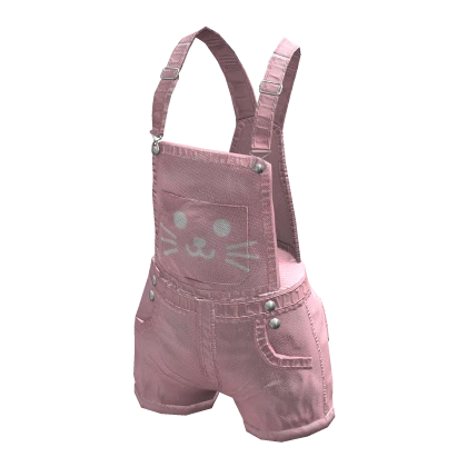 cat overalls pink