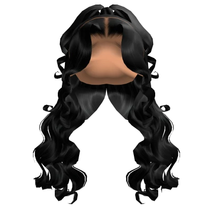 𝓢 | Black Wand Curled Half Up Half-Down