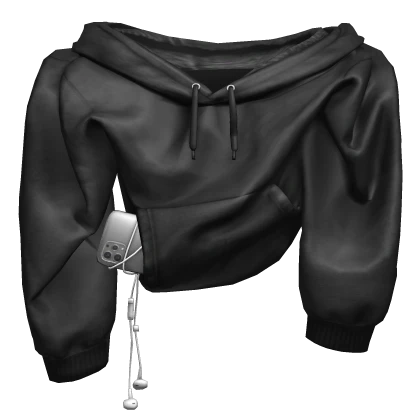 Black Draped Hoodie & Phone 1.0