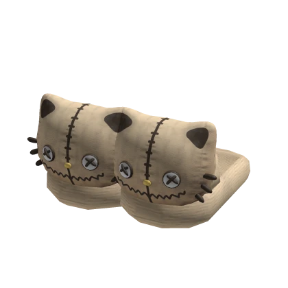 ♡ hallloween scarecrow kitty slippers