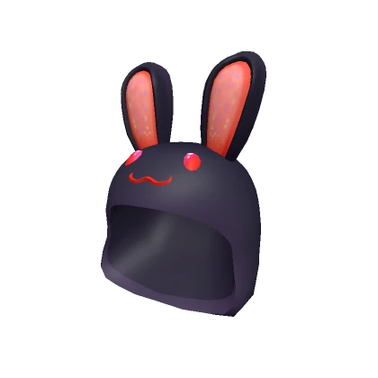 Kawaii Bunny Hood in Black/Red