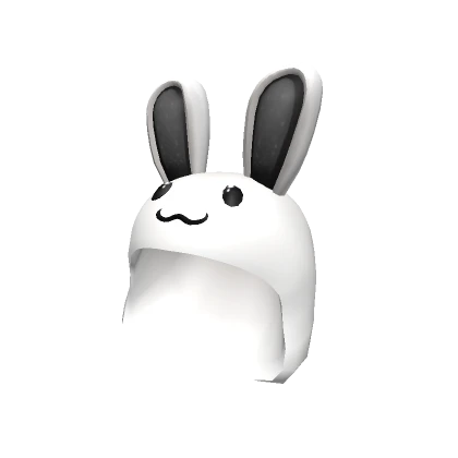 Kawaii Bunny Hood in White/Black