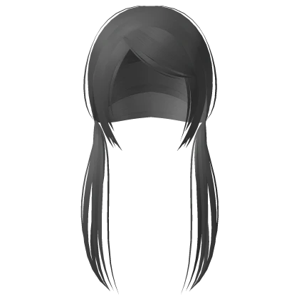 long straight wispy scene horror pigtails gray