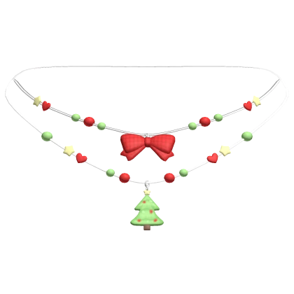 christmas tree holiday necklace