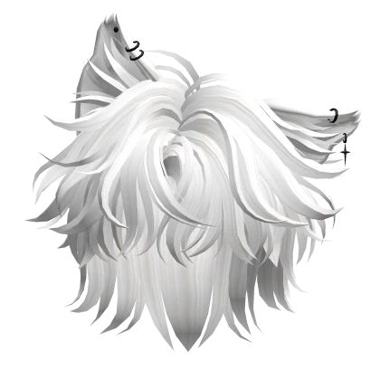 White Pierced Cat Ears Hair