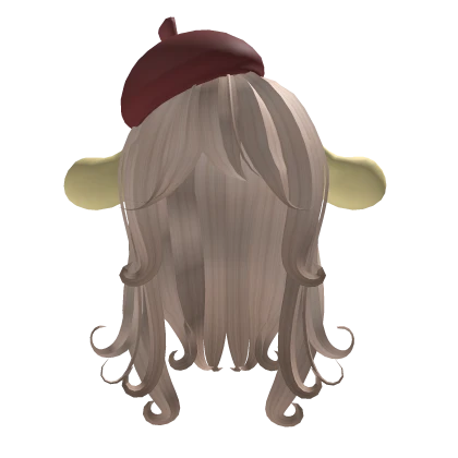 Long Swirly Curly Blonde Beret Pompompurin Pudding