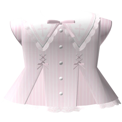 gothic cross doll victorian striped dress in pink