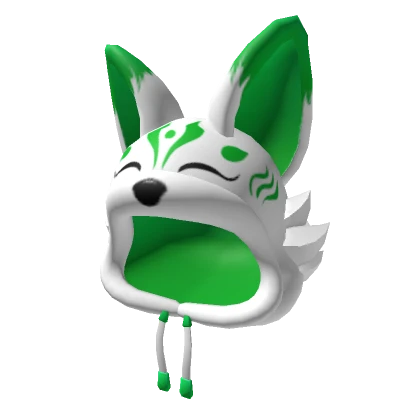 Plush Green Kitsune Hoodie