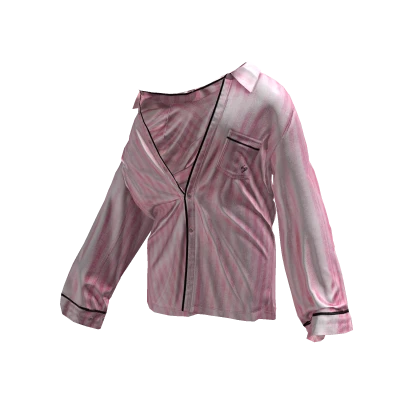 Off-Shoulder Silk Pajamas (Model)