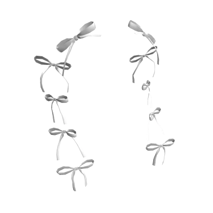 Bubble Braids Hair Bows [White]