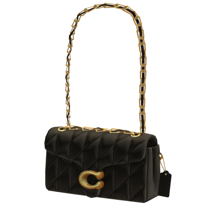 Coach Quilted Shoulder Bag Green Suede