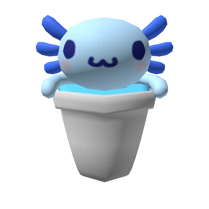 Blue Axolotl in a cup