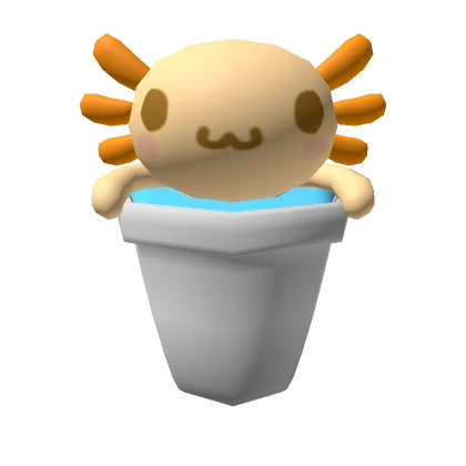 Yellow Axolotl in a cup