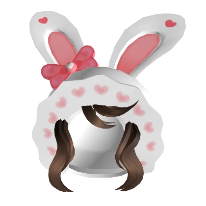 Pink Bunny Hat With Hairstyle