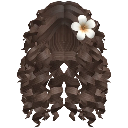 Tropical Curly Hair with Flower (Brown)
