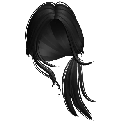 Windy Flowy Spiky Side Low Pigtail (Black)