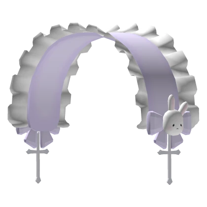 ᜊ ꒰ sweet goth lolita bunny ruffle bonnet in lilac