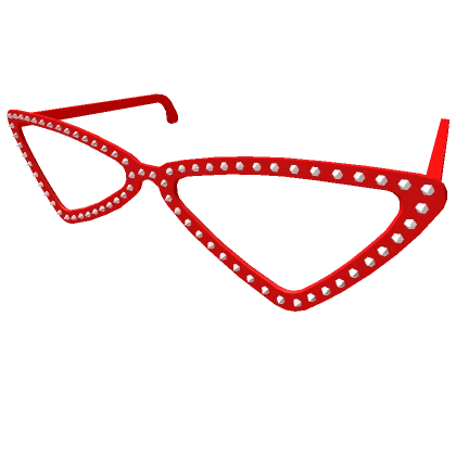 Diamond Studded Red Cateye Glasses